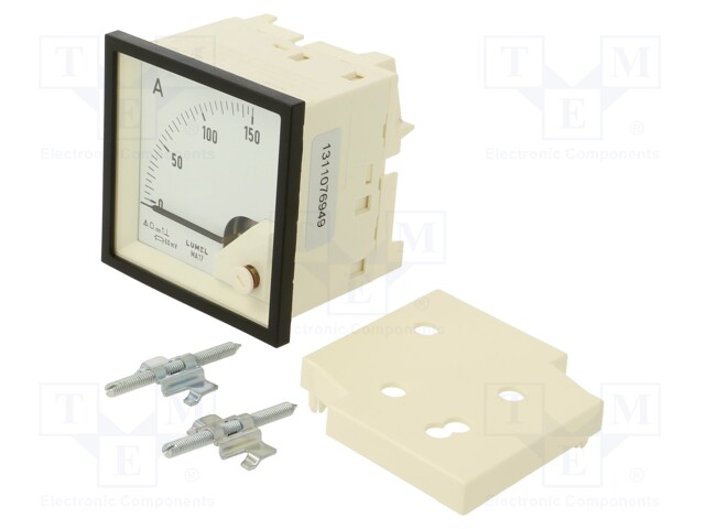 Meter; on panel; analogue; 0÷150A; Class: 1,5; IP52; Length: 61mm
