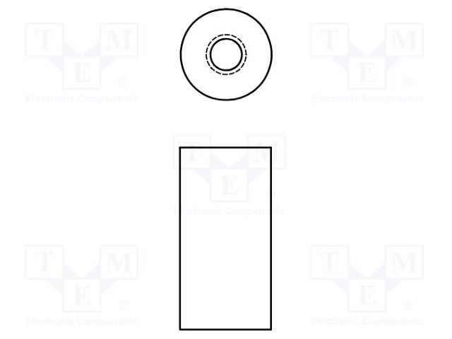 Screwed spacer sleeve; 19.1mm; Int.thread: UNC8-32; cylindrical