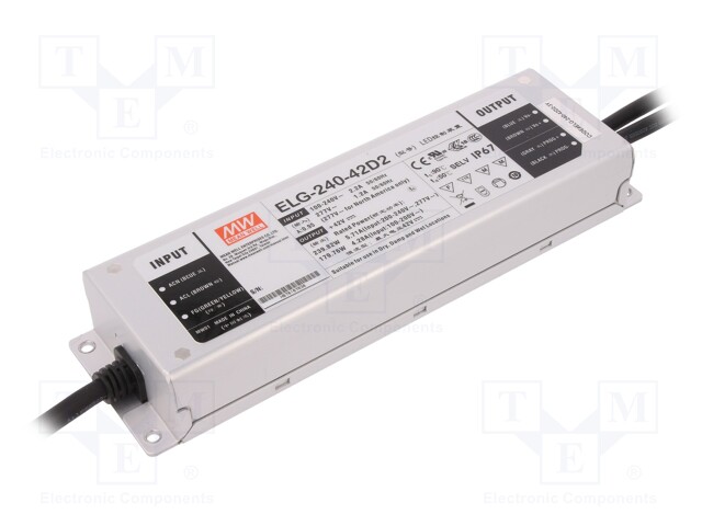 Power supply: switched-mode; LED; 239.82W; 42VDC; 5.71A; IP67