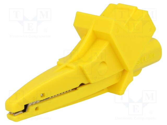 Crocodile clip; 20A; 1kVDC; yellow; Grip capac: max.25mm