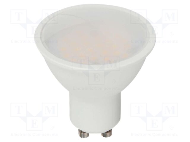 LED lamp; white warm; GU10; 220÷240VAC; 400lm; P: 4.5W; 100°; 3000K
