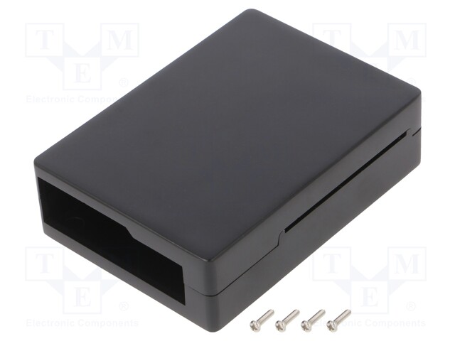 Enclosure: for computer; Raspberry Pi 4 B; aluminium; black