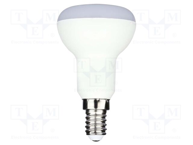 LED lamp; white warm; E14; 220÷240VAC; 470lm; P: 4.8W; 120°; 3000K