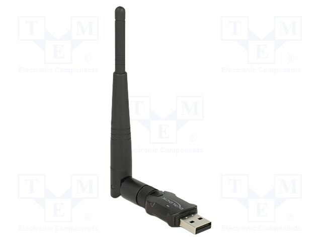 PC extension card: WiFi network; black; USB A plug; 2.4GHz,5GHz