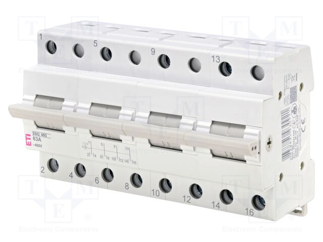 Mains-generator switch; Poles: 1; 230/400VAC; 125A; IP20