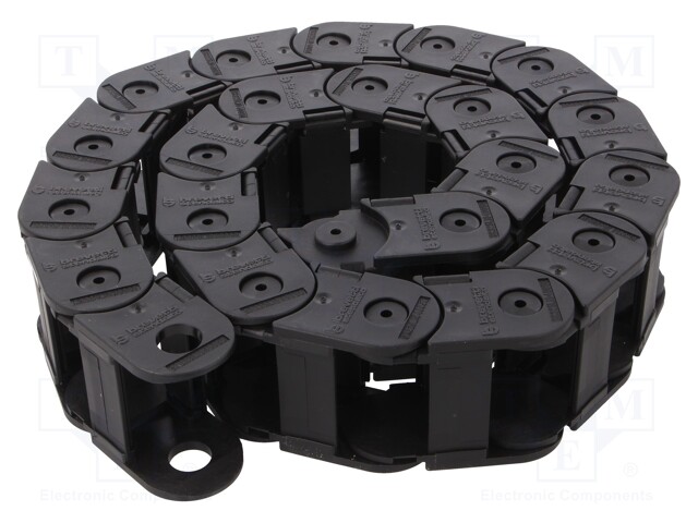 Cable chain; Series: Light; Bend.rad: 75mm; L: 990mm; Colour: black