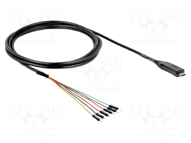 Cable; USB 2.0; USB C plug,1pin pin header x6; 1.8m; black; 26AWG