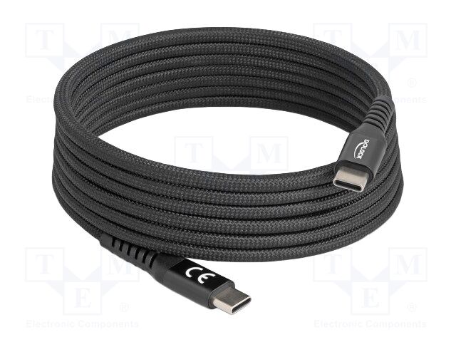 Cable; magnetic,USB 2.0; USB C plug,both sides; 2m; black; metal