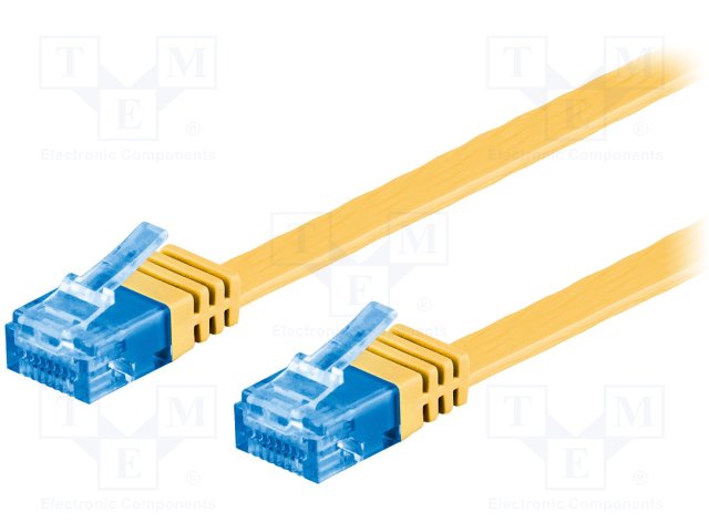Patch cord; U/UTP; 6a; stranded; Cu; PVC; yellow; Len: 20m; 32AWG