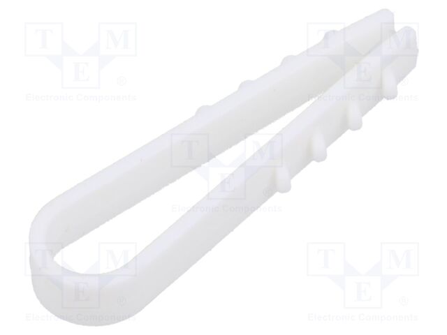 Holder; 100pcs; RoundDowel; Body: white; 8mm