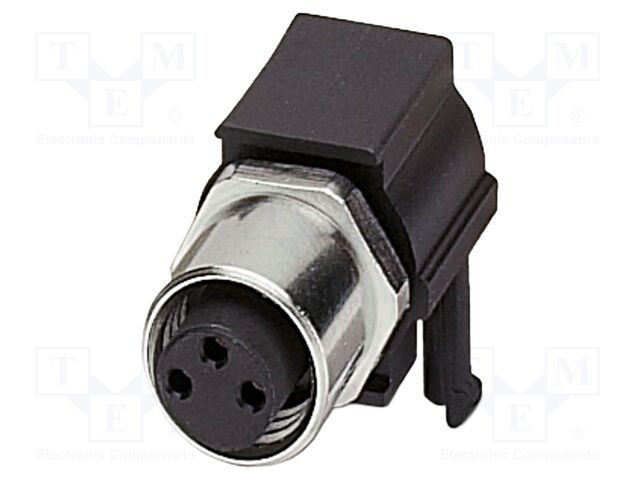 Connector: M8; female; PIN: 3; 4A; 48V; IP67; straight; unshielded