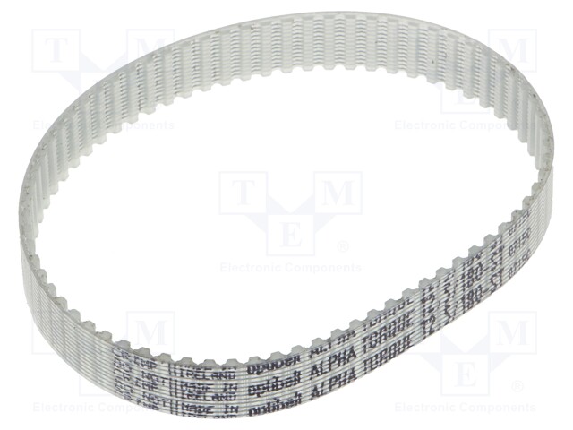 Timing belt; T2.5; W: 8mm; H: 1.3mm; Lw: 180mm; Tooth height: 0.7mm