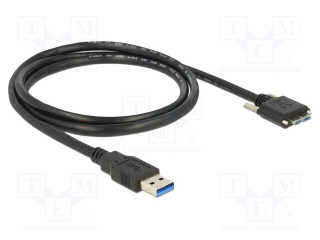 Cable; USB A plug,USB B micro plug; 1m; black; 26AWG,28AWG; 5Gbps