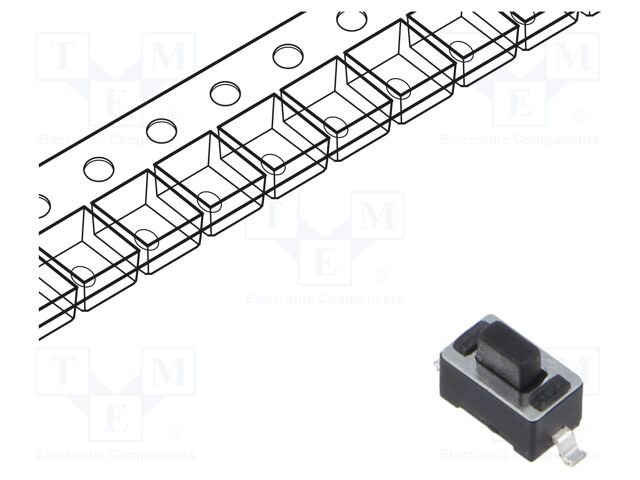 Microswitch TACT; SPST; Pos: 2; 0.05A/12VDC; SMT; 1.27N; 5mm