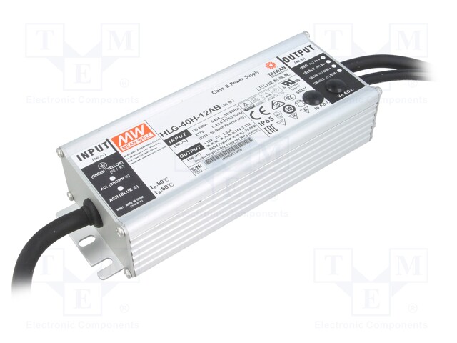 Power supply: switched-mode; LED; 39.96W; 12VDC; 10.8÷13.5VDC