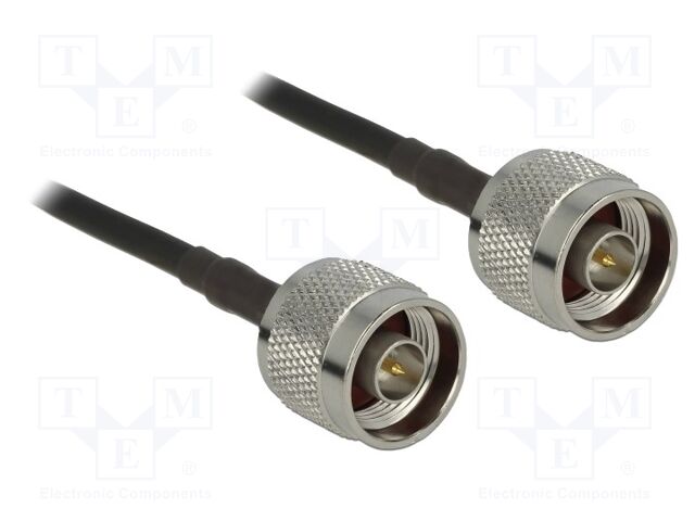 Cable; 1m; N male,both sides; black; Øcable: 4.95mm; 50Ω