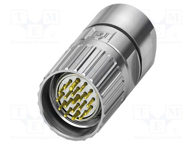 Connector: M23; plug; PIN: 19(16+3); soldering; straight; M23 PRO