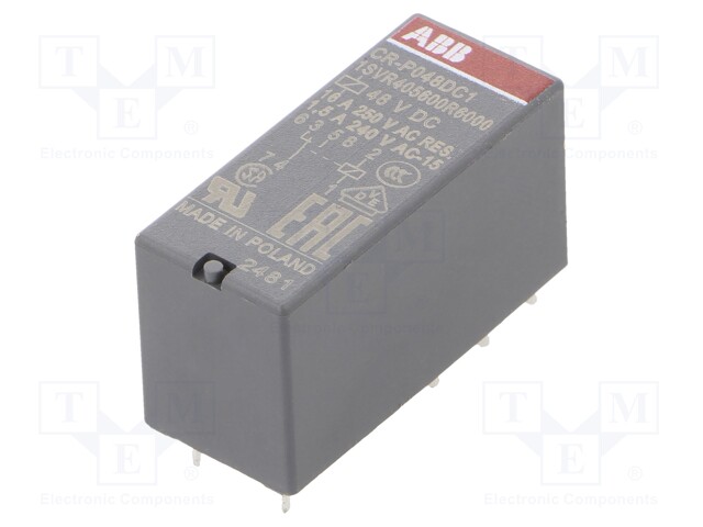 Relay: electromagnetic; SPDT; Ucoil: 48VDC; 16A; max.250VAC