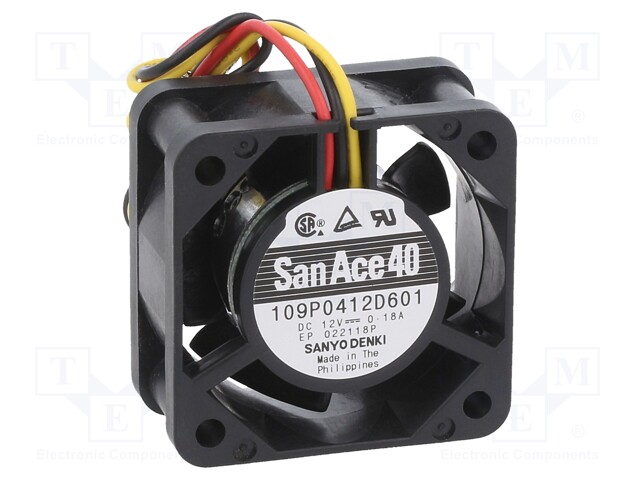 Fan: DC; axial; 12VDC; 40x40x20mm; 18.6m3/h; 42dBA; ball bearing
