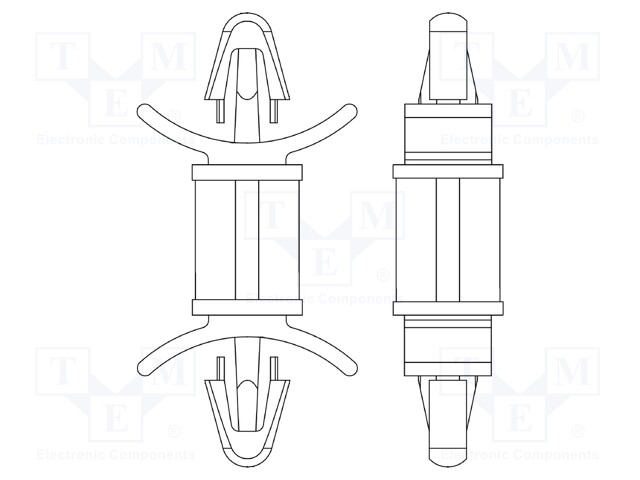 PCB distance; polyamide 66; L: 7.9mm; latch/latch; Colour: natural