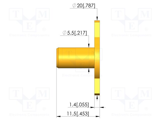 Test probe socket; gold-plated; KS-410; 11.5mm; test needles