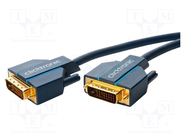 Cable; dual link; DVI-D (24+1) plug,both sides; 3m; blue