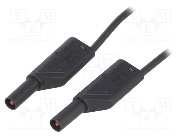 Test lead; PVC; 1m; black; 16A