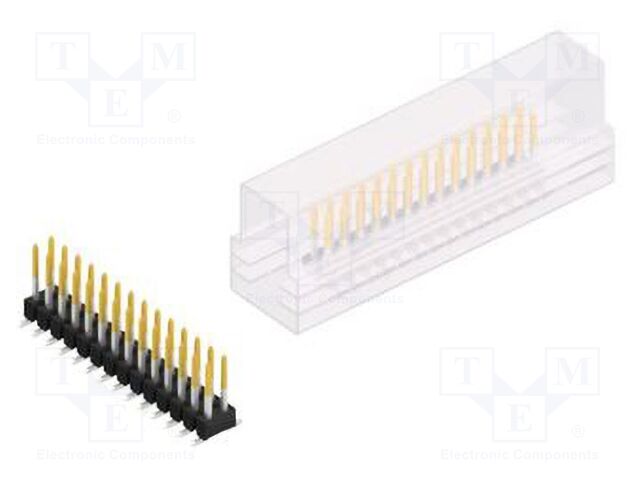 Connector: pin strips; pin header; male; PIN: 28; 2.54mm; SMT; 2x14