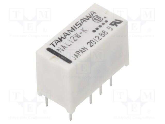 Relay: electromagnetic; DPDT; Ucoil: 12VDC; 0.5A/125VAC; 1A/30VDC