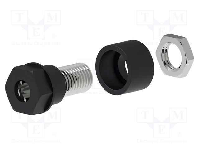 Connector: 4mm banana; socket; 36A; 30VAC; 60VDC; black; M6; 17.5mm