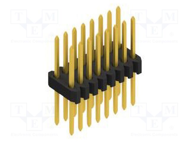 Connector: pin strips; pin header; male; PIN: 16; 1.27mm; THT; 2x8