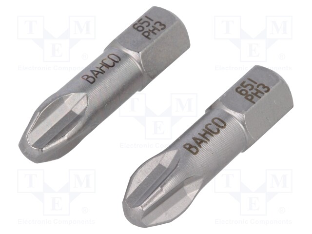 Screwdriver bit; Phillips; PH3; Overall len: 25mm; 2pcs; Torsion