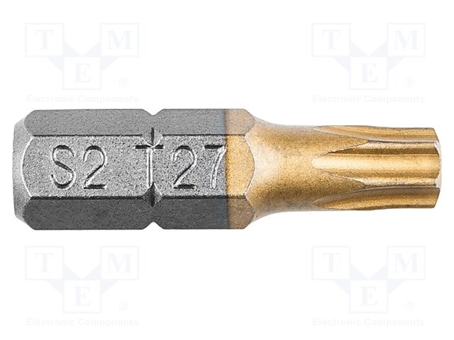 Screwdriver bit; Torx®; TX27; 1/4"; Overall len: 25mm; 2pcs.