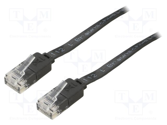 Patch cord; U/UTP; 6; stranded; Cu; PVC; black; Len: 1.5m; 32AWG