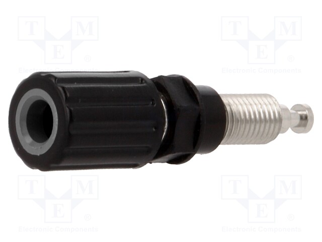 Socket; 4mm banana; 36A; 30VAC; 60VDC; Cutout: Ø6mm; black