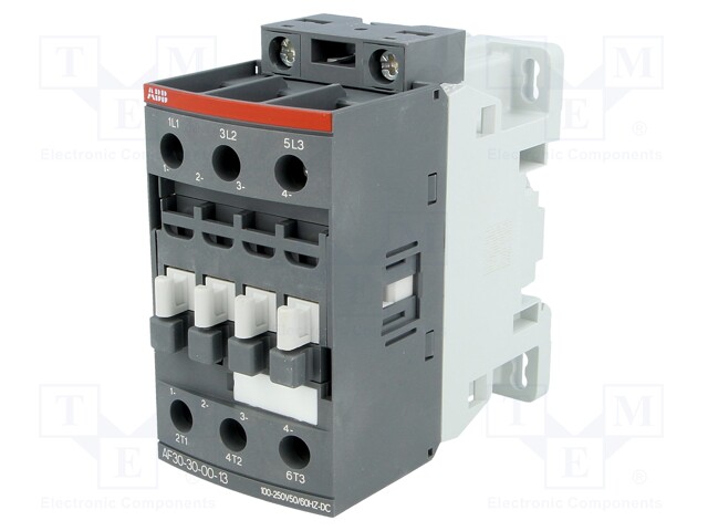 Contactor: 3-pole; NO x3; Auxiliary contacts: NO; 100÷250VAC; 30A