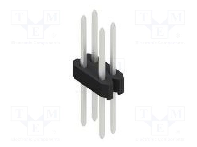 Connector: pin strips; pin header; male; PIN: 4; 1.27mm; THT; 2x2