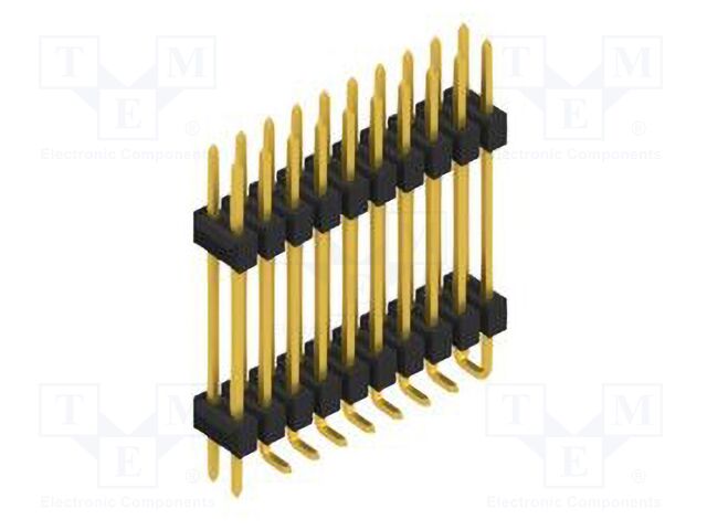 Connector: pin strips; pin header; male; PIN: 20; 2.54mm; SMT; 2x10