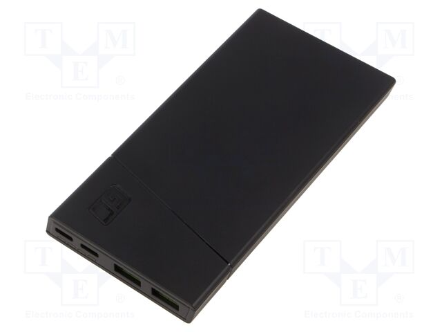 Re-battery: powerbank; 10000mAh; 3A; Out: USB,USB C; Colour: black
