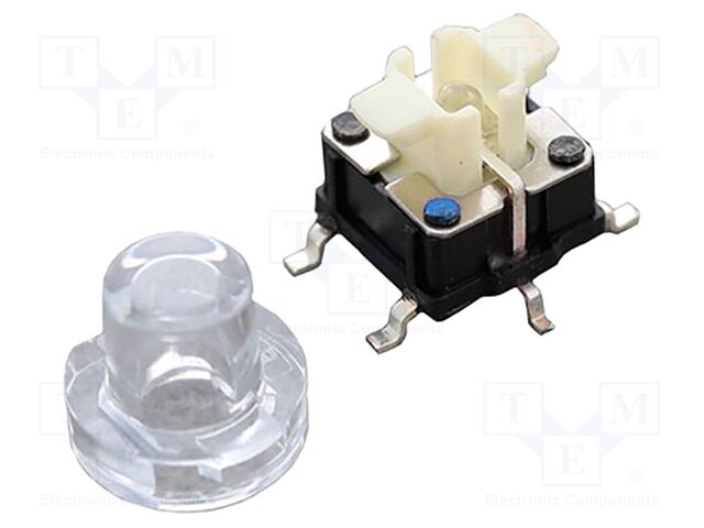 Microswitch TACT; SPST-NO; Pos: 2; 0.05A/12VDC; SMT; LED; blue