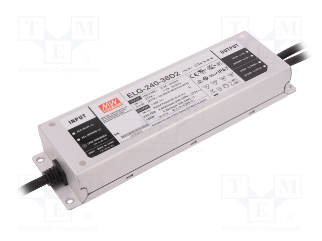 Power supply: switched-mode; LED; 239.76W; 36VDC; 6.66A; IP67; 92%