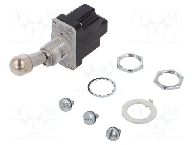 Switch: toggle; Pos: 2; SPDT; ON-ON; 6A/230VAC; 15A/28VDC; -65÷71°C