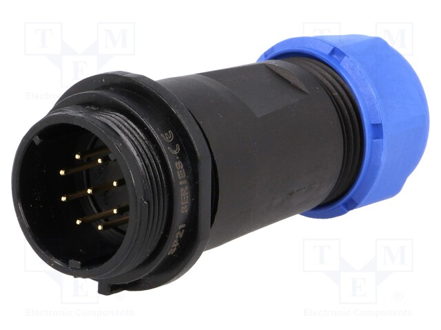 Plug; male; SP21; PIN: 9; IP68; 7÷12mm; soldering; for cable; 500V