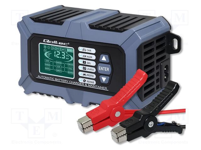 Charger: for rechargeable batteries; 6A; Out: crocodile clip; 85%