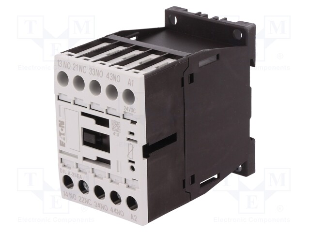 Contactor: 4-pole; NC + NO x3; 24VDC; 4A; DIN; DILA-31; W: 45mm