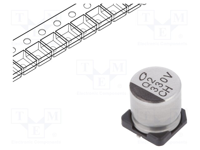 Capacitor: electrolytic; SMD; 330uF; 35VDC; Ø10x10mm; ±20%; 2000h