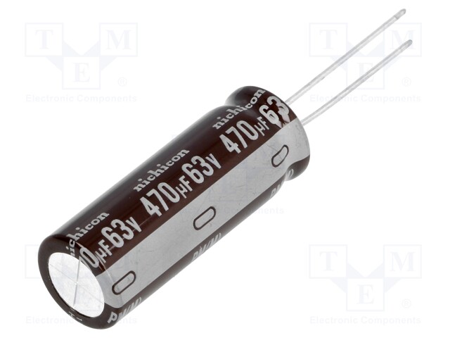 Capacitor: electrolytic; low impedance; THT; 470uF; 63VDC; ±20%