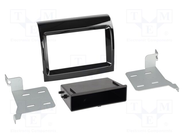 Radio frame; Citroën,Fiat,Opel,Peugeot; black gloss