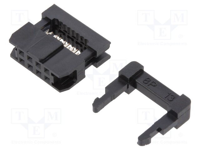 Plug; IDC; female; PIN: 8; IDC; for ribbon cable; 1mm; gold flash