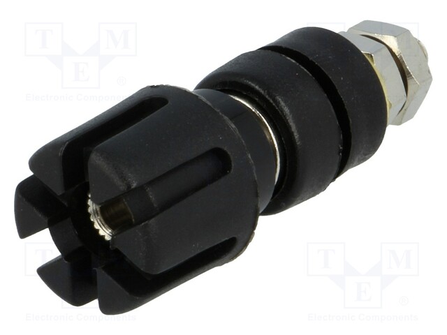 Socket; 4mm banana; 30A; 60VDC; 48mm; black; nickel plated; 30mΩ